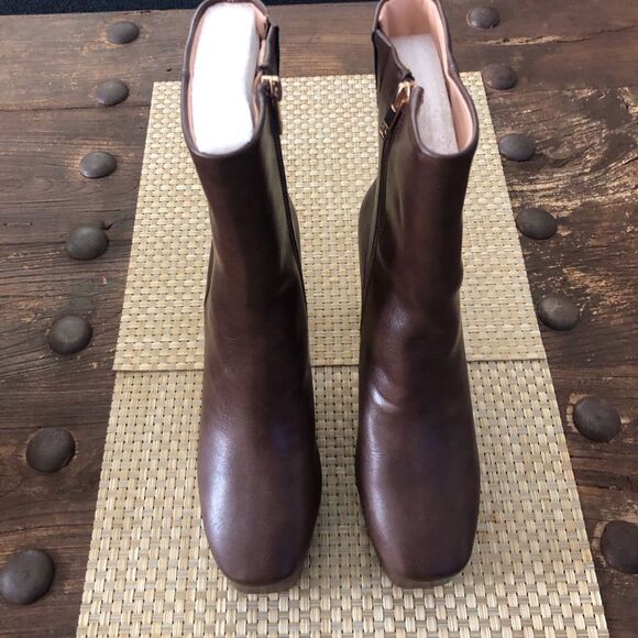 New York & Company Raylan Platform Ankle Boots Chocolate Size 8.5 - Picture 4 of 8